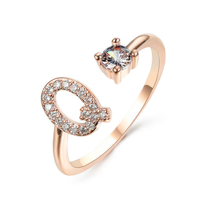 Personalized Diamond Initial Ring