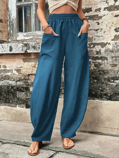 Relaxed Fit Elizabeth Ainsley Harem Pants with Pockets