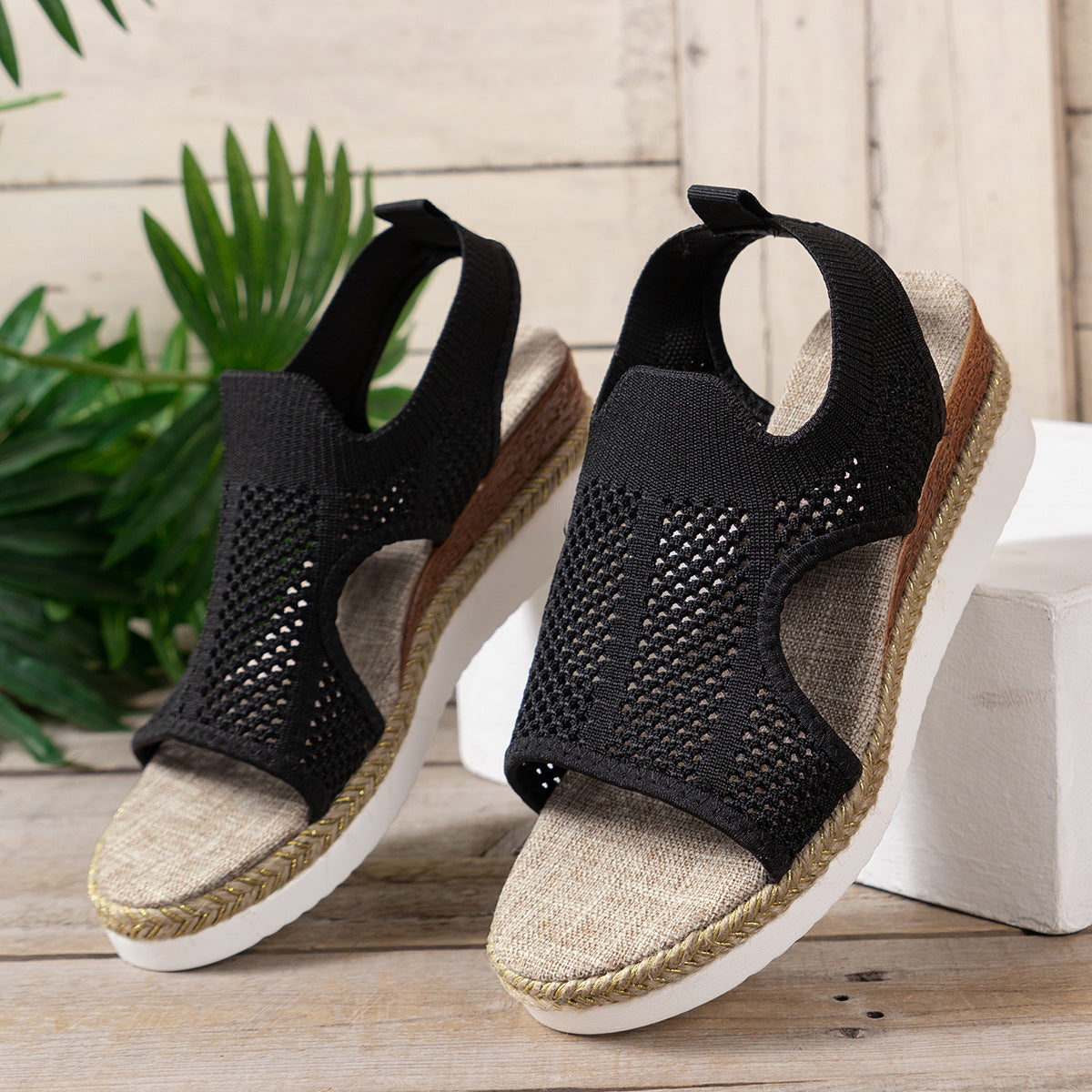 Breathable Wedge Sandals by Elizabeth Ainsley