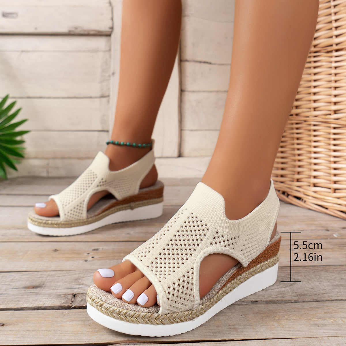 Breathable Wedge Sandals by Elizabeth Ainsley