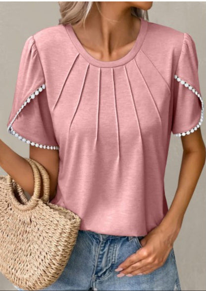 Chic Tulip Sleeve Elizabeth Ainsley Summer T-Shirt