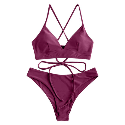 Strappy Solid Bikini by Elizabeth Ainsley