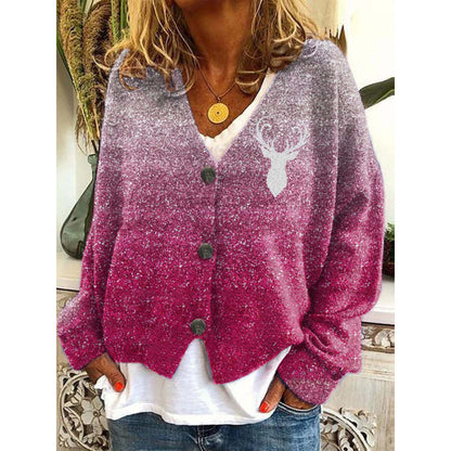 Vibrant Abstract Elizabeth Ainsley Casual Cardigan