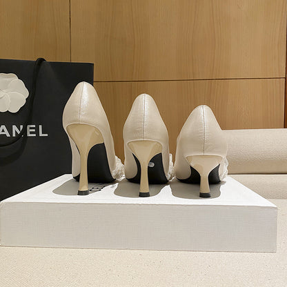 Elegant Lace Stiletto Heels by Elizabeth Ainsley