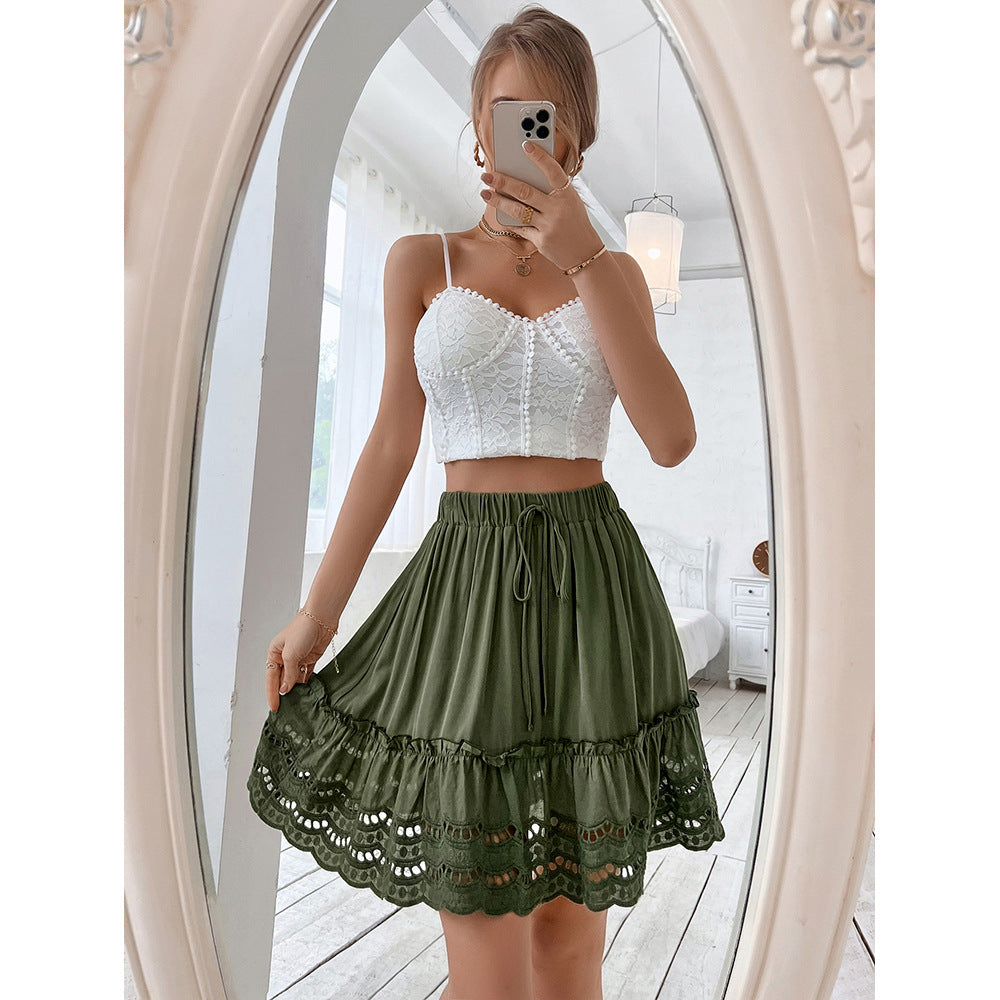 Chic Lace Patchwork Skirt by Elizabeth Ainsley
