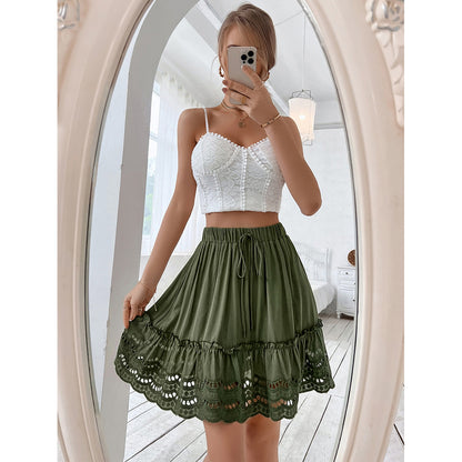 Chic Lace Patchwork Skirt by Elizabeth Ainsley
