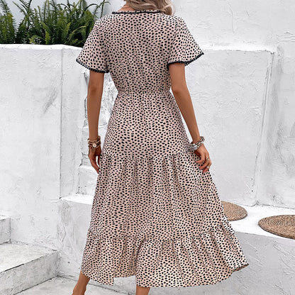 Leopard Print V-Neck Dress Elizabeth Ainsley