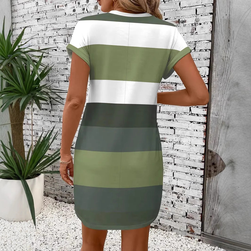 Striped Milk Silk Dress by Elizabeth Ainsley