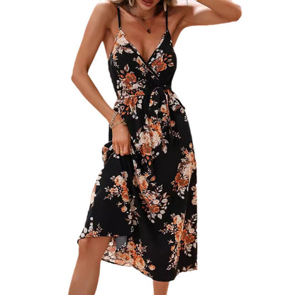 Floral Printed Elizabeth Ainsley Summer Midi Dress
