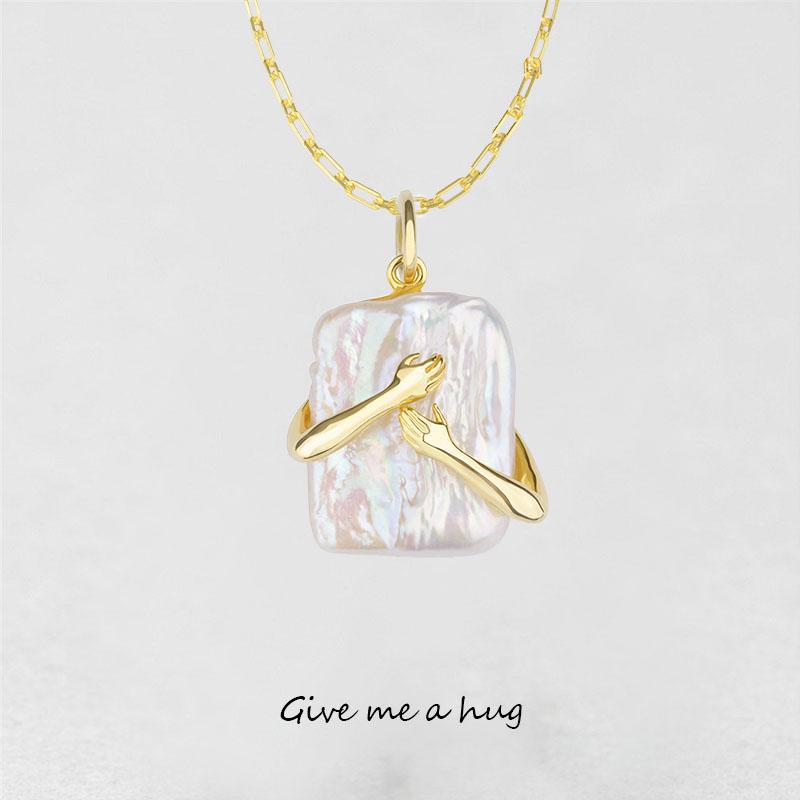 Hugging Arms Pendant Necklace