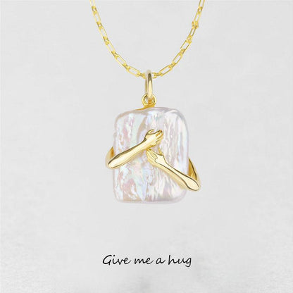 Hugging Arms Pendant Necklace