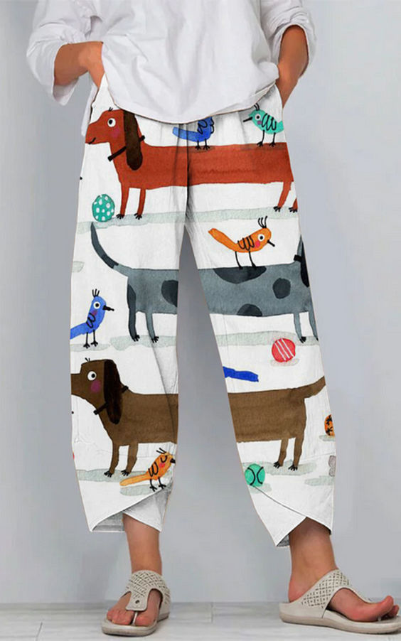Artful Linen Elizabeth Ainsley 3D Pattern Pants