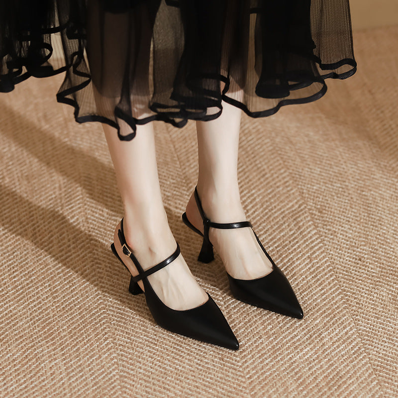 Elegant Elizabeth Ainsley Pointed Toe High Heel Sandals