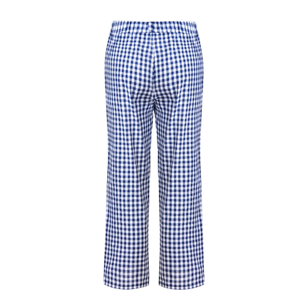 Versatile Checkered Cropped Pants by Elizabeth Ainsley