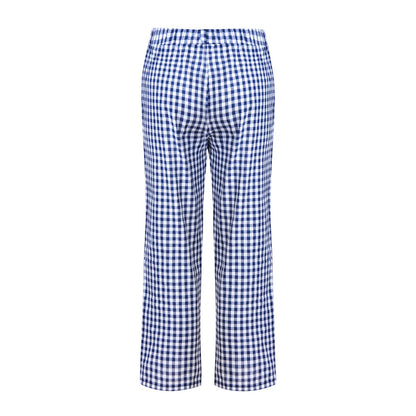 Versatile Checkered Cropped Pants by Elizabeth Ainsley
