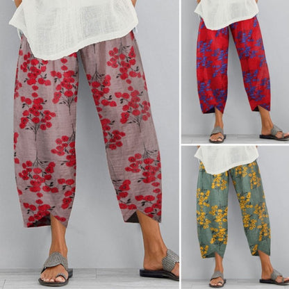 Retro Floral Wide Leg Pants Elizabeth Ainsley