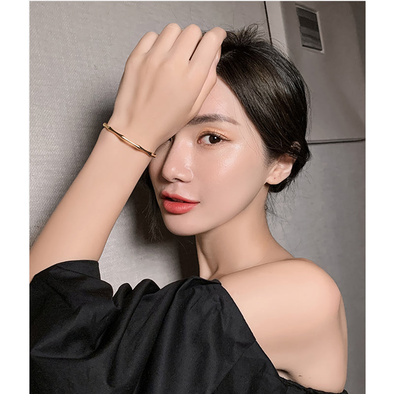 Textured Open Cuff Bracelet with Sculpted Segment Design