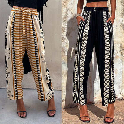 Boho Print Elizabeth Ainsley Harem Pants