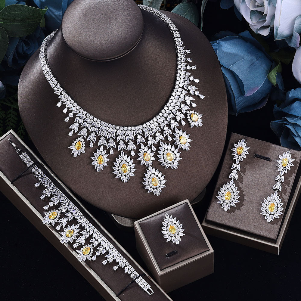 Women’s Vintage Blue Crystal Wedding Jewelry Set