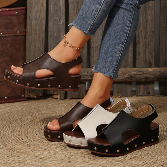 Chic Platform Peep Toe Sandals by Elizabeth Ainsley