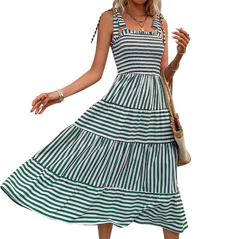 Striped Summer Midi Dress Elizabeth Ainsley