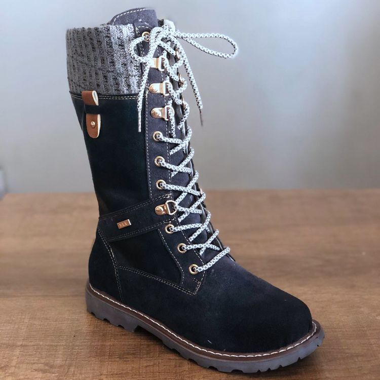 Elizabeth Ainsley Wool Boots - Low Heel, Side Zip Comfort
