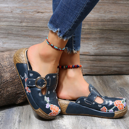 Boho Floral Elizabeth Ainsley Platform Clogs Sandals