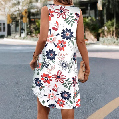 Floral A-Line Sleeveless Dress by Elizabeth Ainsley