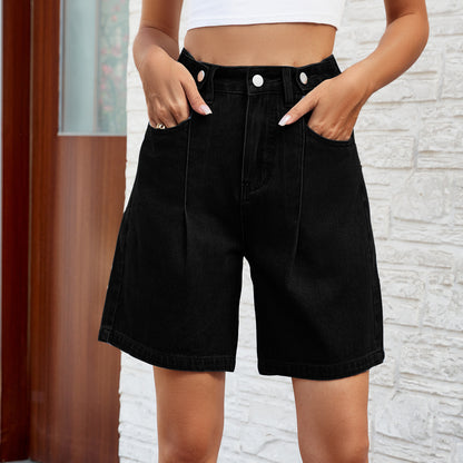Adjustable Waist Denim Shorts Elizabeth Ainsley Women’s