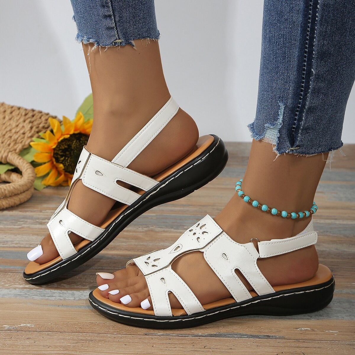 Chic Platform Velcro Sandals by Elizabeth Ainsley