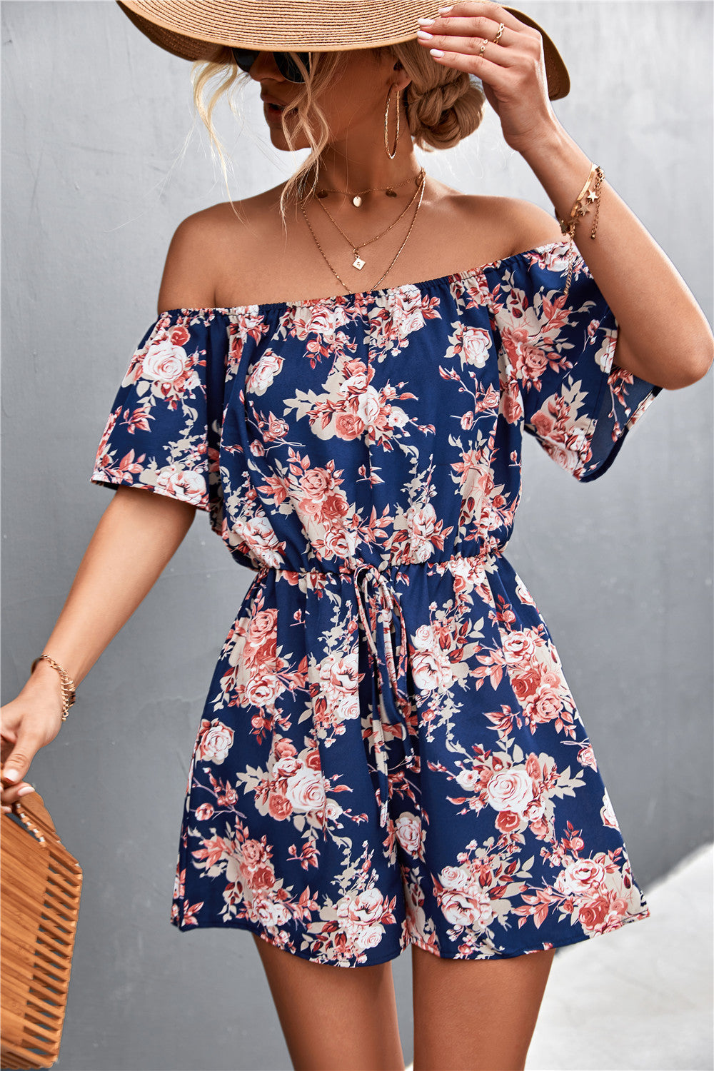 Floral Off-Shoulder Elizabeth Ainsley Jumpsuit