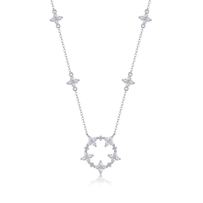 Sparkling Floral Halo Necklace