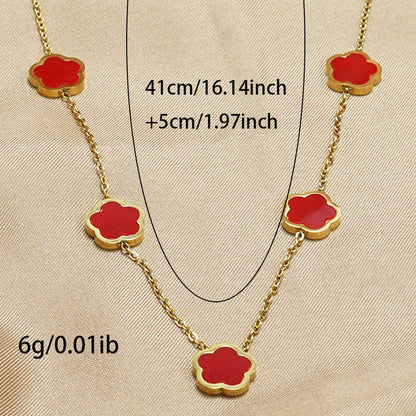 Delicate Clover Charm Necklace with Elegant Chain