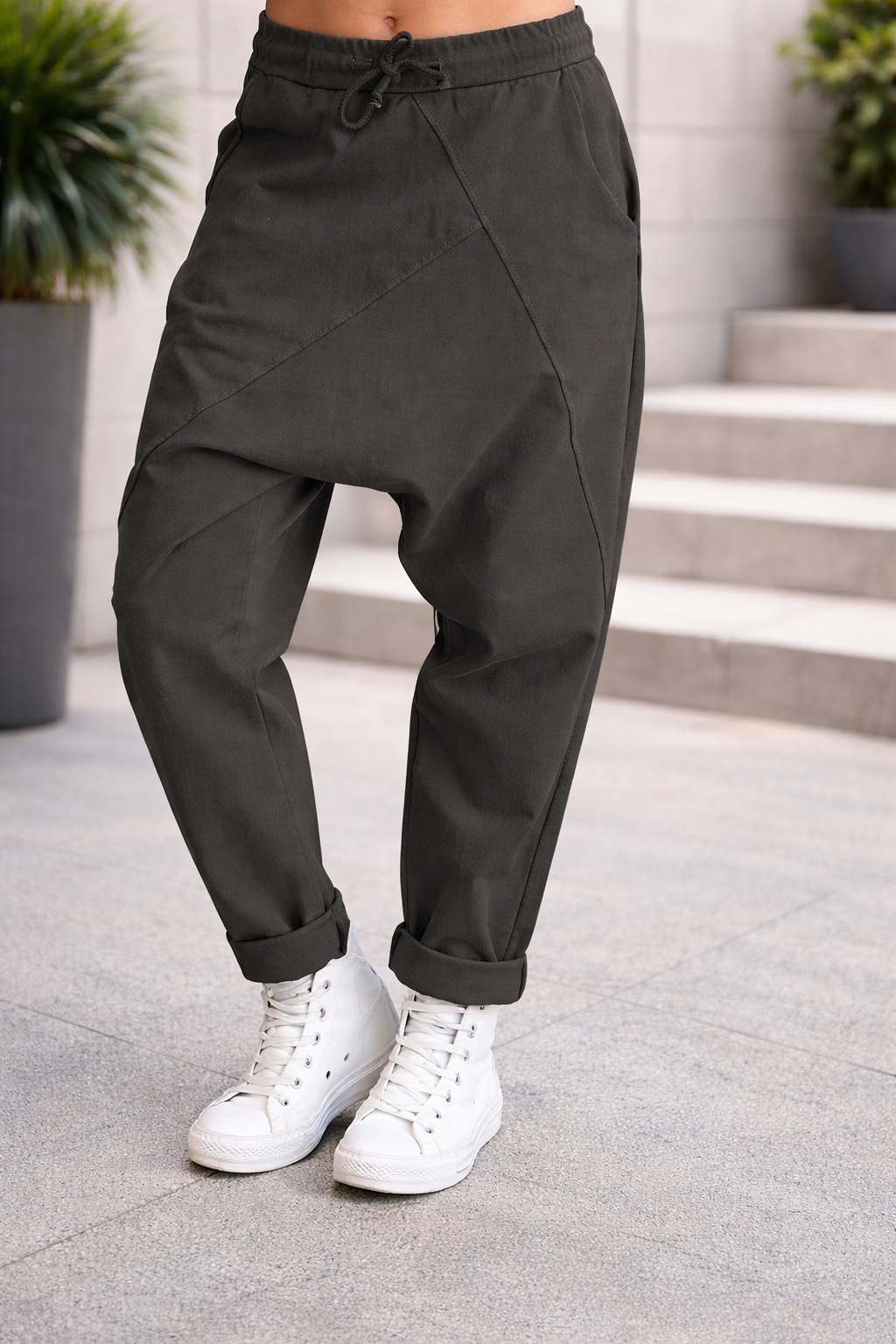 Relaxed Fit Elizabeth Ainsley Cotton Harem Pants