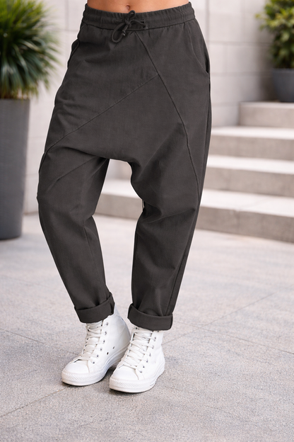 Relaxed Fit Elizabeth Ainsley Cotton Harem Pants