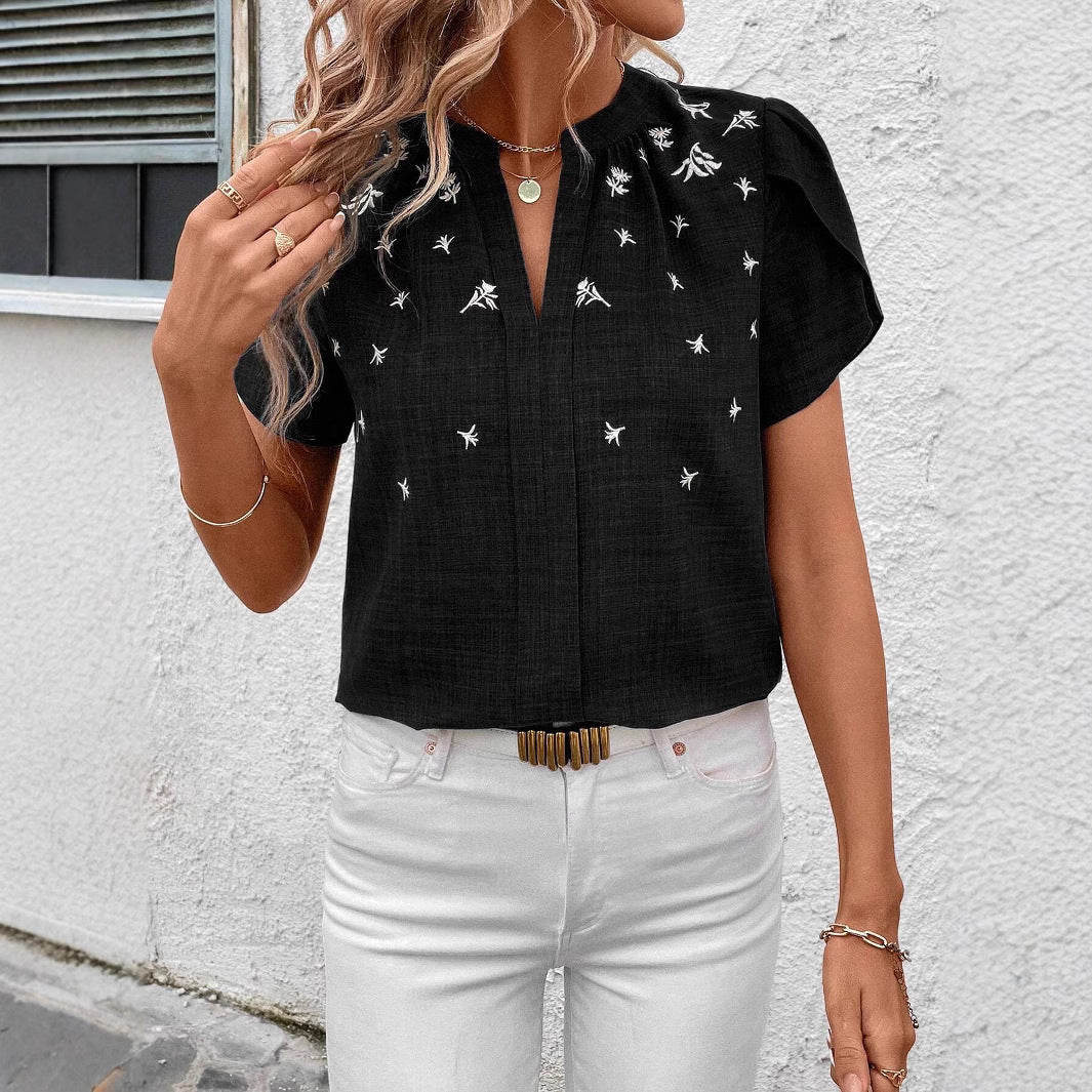 Chic Printed Blouse Elizabeth Ainsley Shoulder Pleat Top