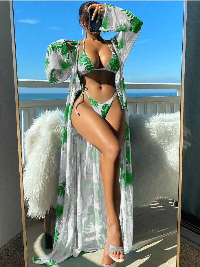 Vibrant Floral Elizabeth Ainsley Long Sleeve Bikini Set