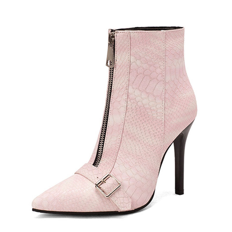 Macarena | Pointed-Toe Zip Orthopedic Stiletto Ankle Boots