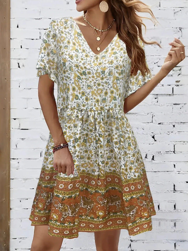 Floral V-Neck Summer Dress by Elizabeth Ainsley
