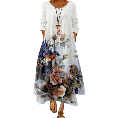 Artistic Floral Swing Dress by Elizabeth Ainsley