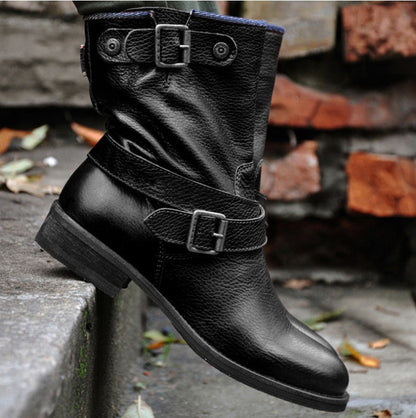 Elizabeth Ainsley Retro Leather Boots - Slip-On Support