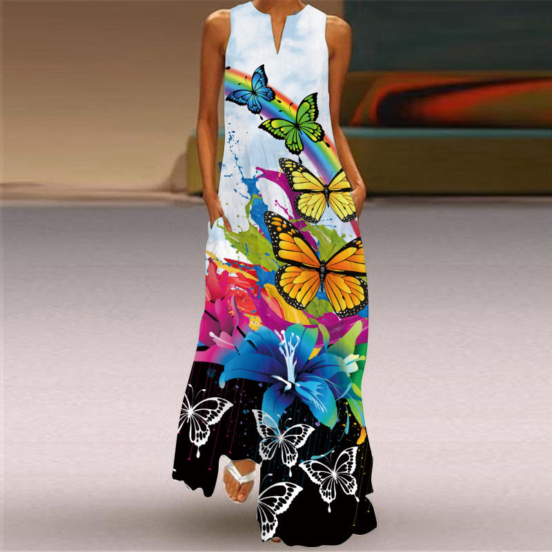 Vibrant Print Long Dress Elizabeth Ainsley
