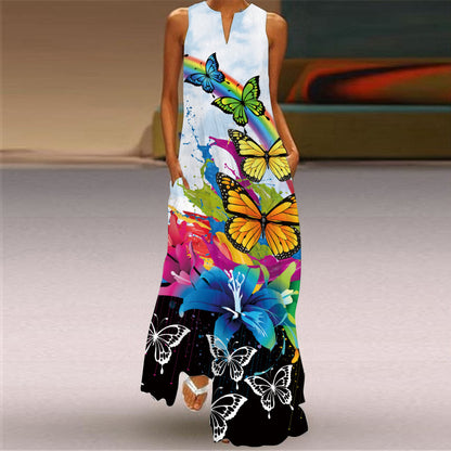 Vibrant Print Long Dress Elizabeth Ainsley