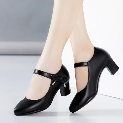 Chic Mid-Heel Buckle Pumps by Elizabeth Ainsley