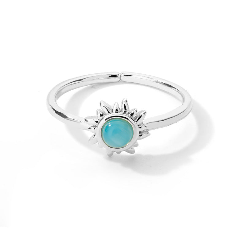 Boho Adjustable Ring Set – Lotus, Sun & Minimal Motif Bands