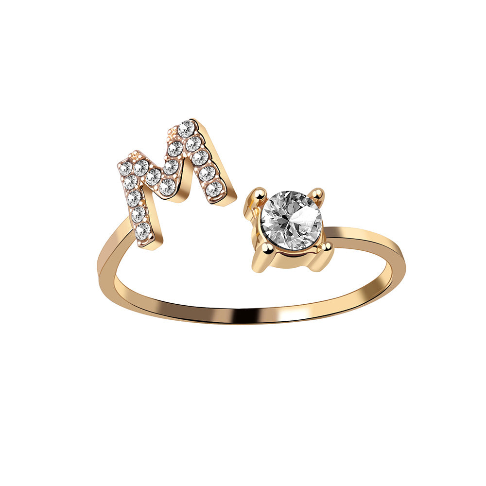 Personalized Diamond Initial Ring