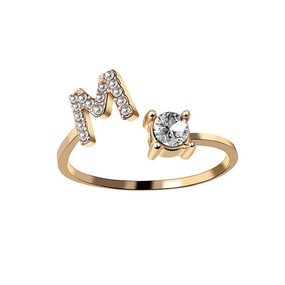 Personalized Diamond Initial Ring