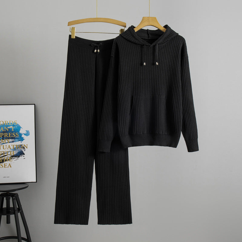 Trendy Hooded Knit Set by Elizabeth Ainsley