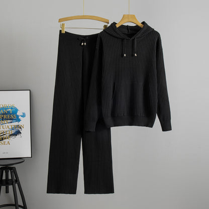 Trendy Hooded Knit Set by Elizabeth Ainsley