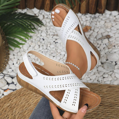 Chic Comfort Elizabeth Ainsley Plus Size Wedge Sandals